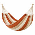 Hamaca de algodón 300 x 100 cm beige terracota para exterior a rayas