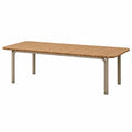 Mesa de exterior 200 x 90 x 75 cm de madera y metal beige estilo contemporáneo